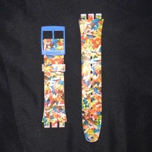 New Gent Silicone Sprinkle Swatch Watch Strap